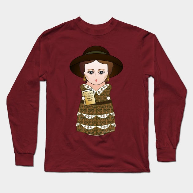 Kokeshi writer Virginia Woolf Long Sleeve T-Shirt by Pendientera